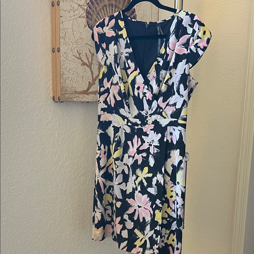 Marc New York Floral Midi Dress - Black, Pink, Yellow